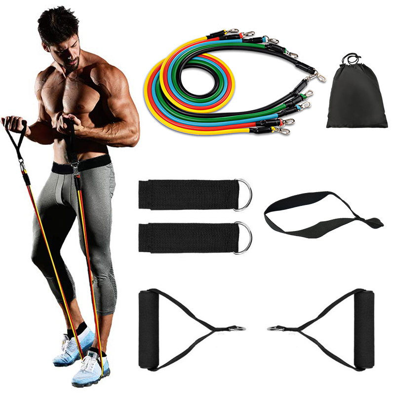 11Pcs Custom Resistance Bands Workout Elastic Latex Resistance Bands Gym Exercise