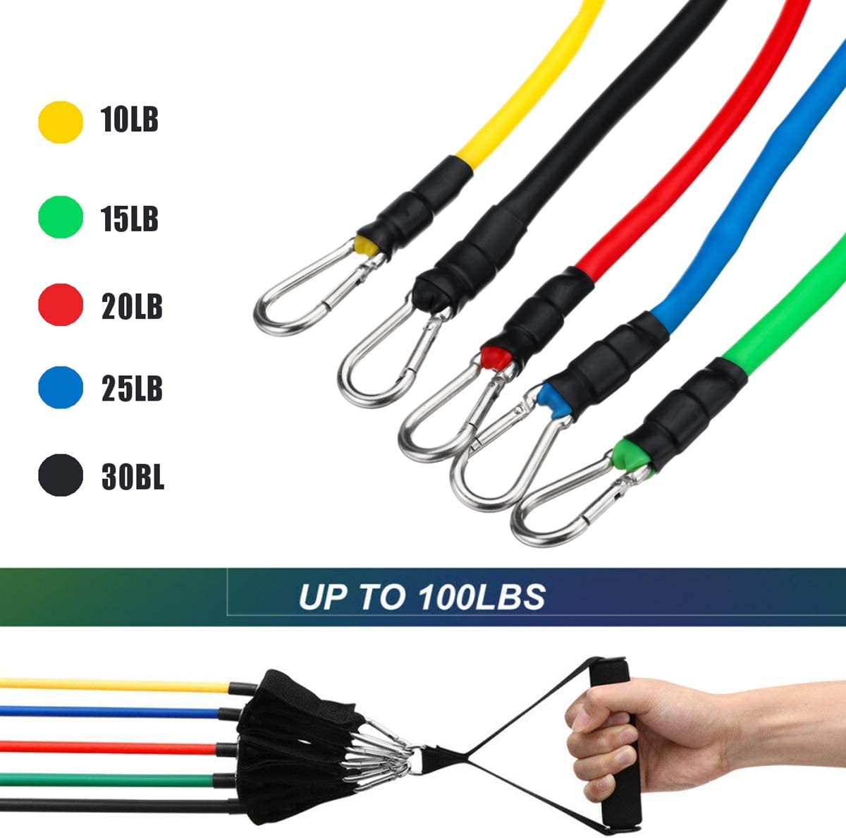 11pcs resistance bands set Gym Workout Exercise Tube Latex Tube Theraband Elastic 11pcs Resistance Fitness Bands For Body Shaping
