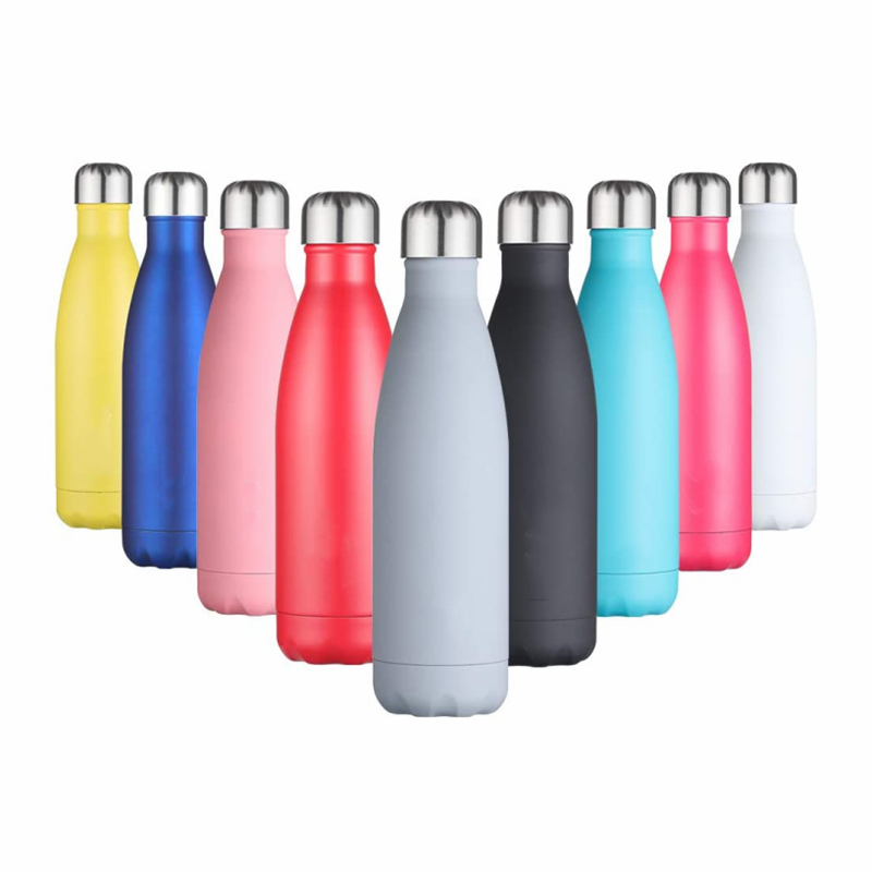 17oz 500ml camping sport tumbler stainless steel thermos sublimation Flasks cola shape water bottle