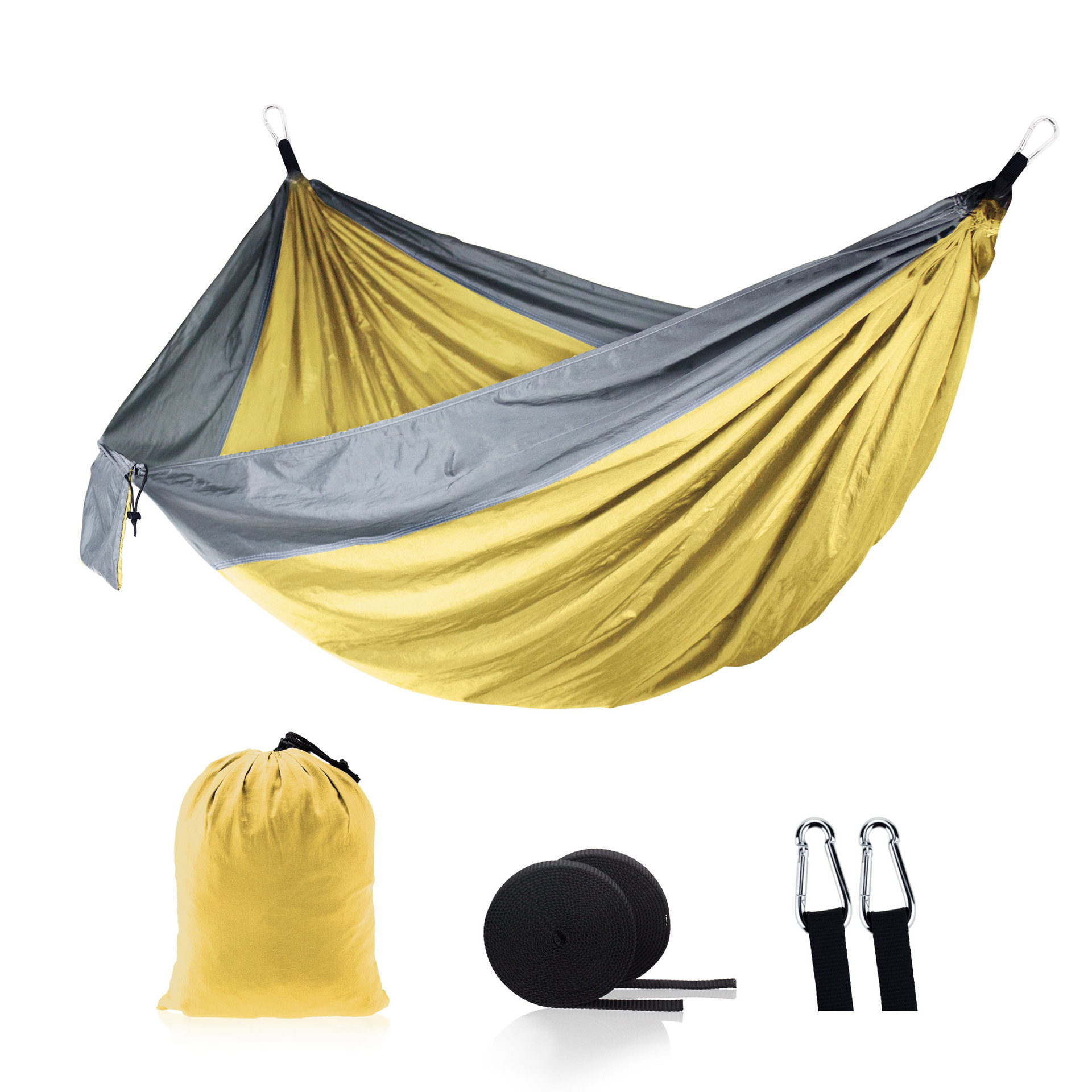 2022 Manufacturer LOW MOQ Custom Logo Camping Hammock Double and Single 210T Nylon Travel Lightweight Outdoors Camping Hammock