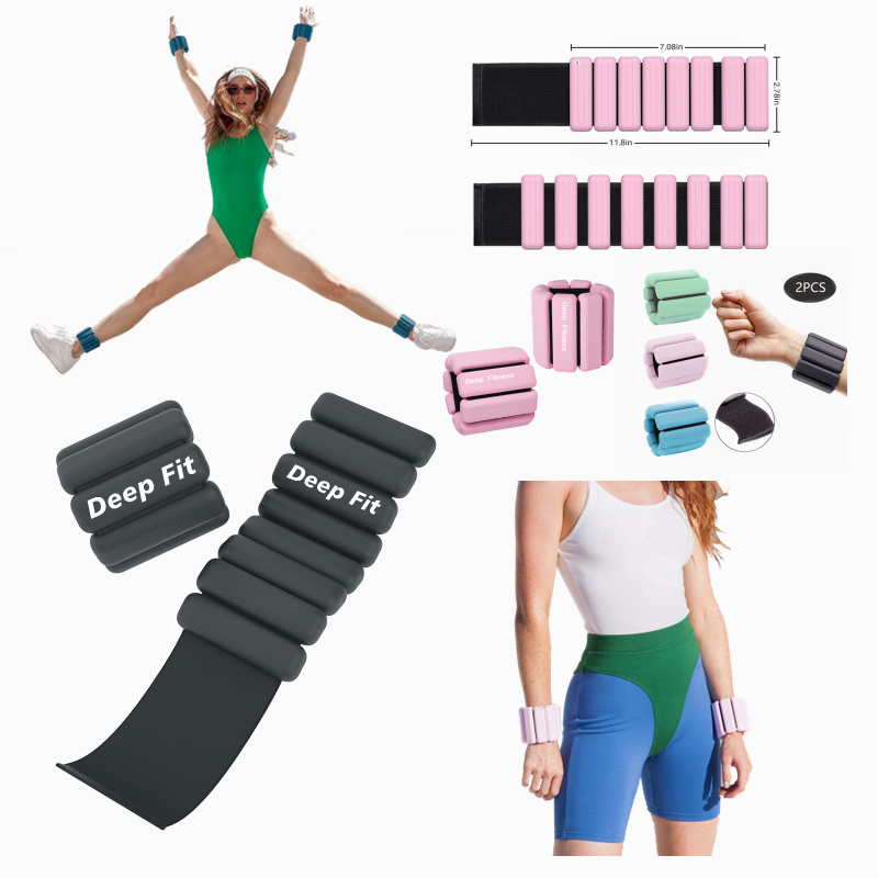 2022 New Adjustable Silicone Pink Sandbag Ankle & Wrist Custom Bangles hand Ankle Weights