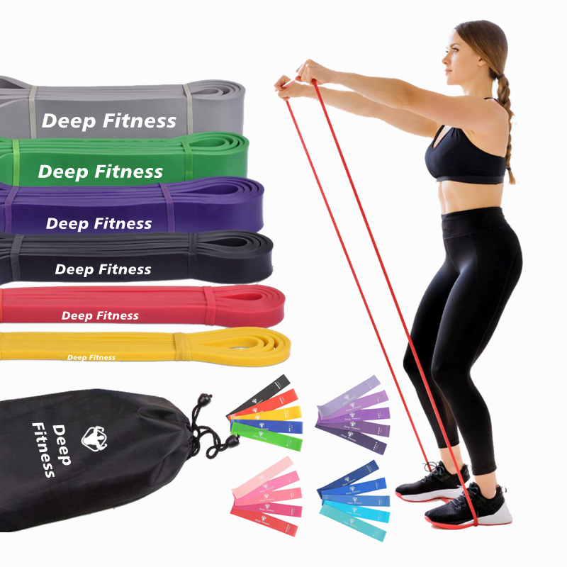 2080mm Long custom printed pull up assist band / heavy duty resistance bands / power bands