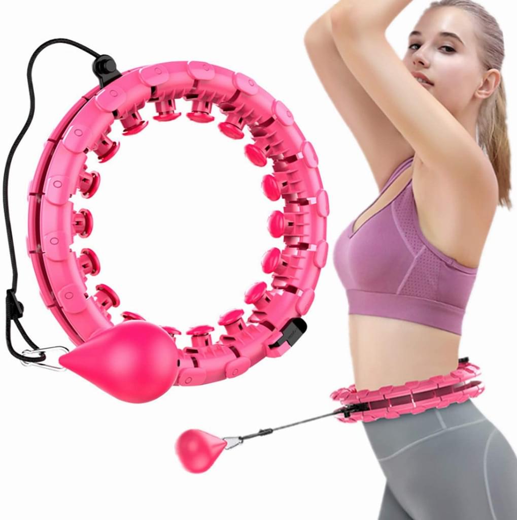 24 Fitness Smart Adults Adjustable Weighted Detachable Intelligent Hoola Hoop Hula Ring Circle