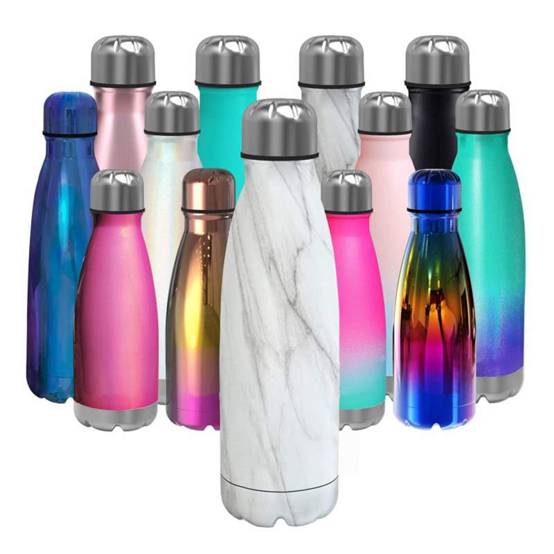 500ml/750ml Cola Shape Vacuum Insulated Custom Stainless Steel Water Bottle with Custom Logo