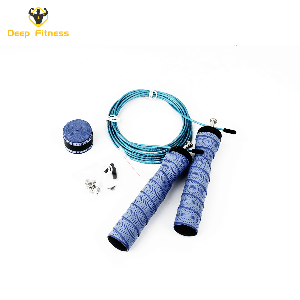 Absorb sweat Fitness Jump Rope Workout System  for Double Unders, 2 Cable Weights for Heavy and Light Skipping, Speed Grip for WOD