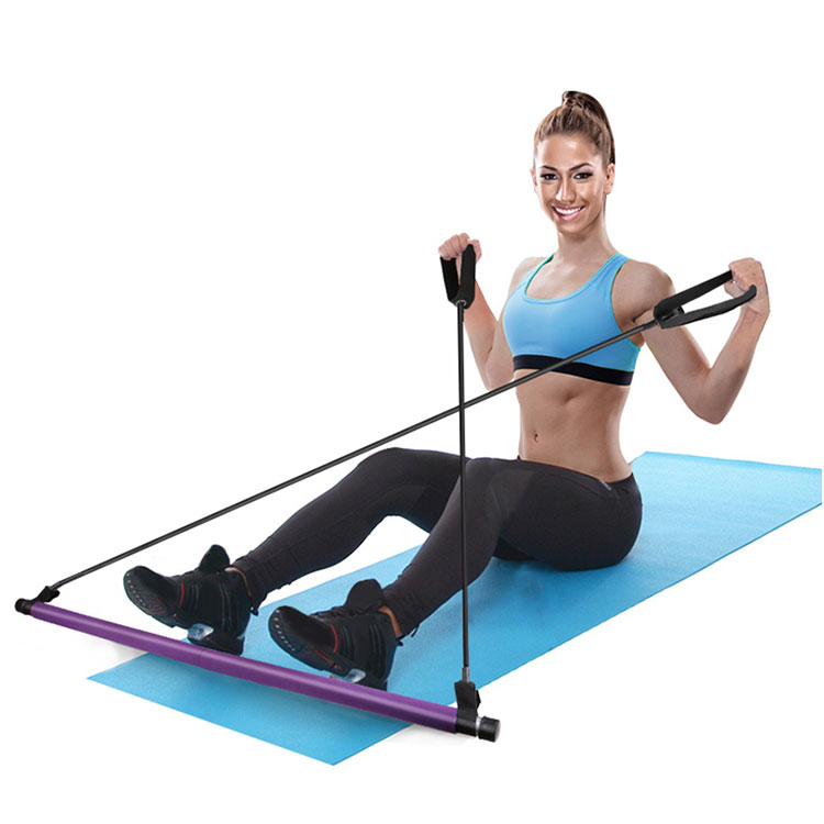 Body Building Yoga Exercise bar Pilates Stick pilates bar with workout Resistance Band