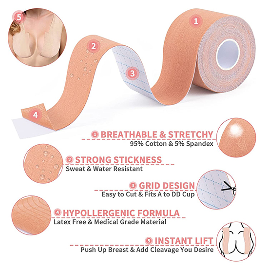 Boobtape Roll Breast Lift Up Bra Nipple Cover Tape Pasties Reusable Uplift Boob Tape