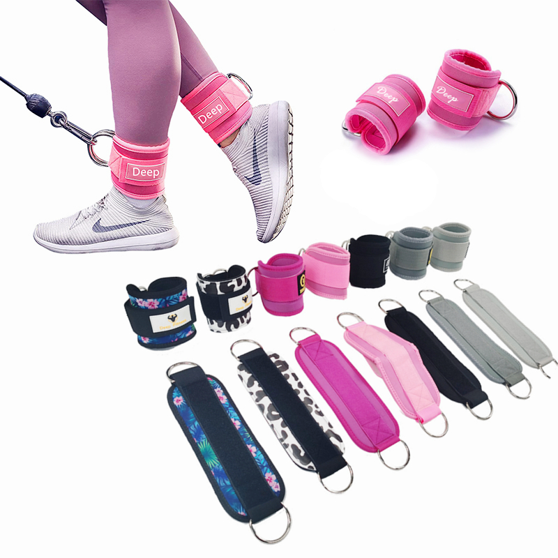 Custom Ankle Straps pink Wrist Cuffs Neoprene Padded/ ankle support attachment for cable/ Gym Exercise ankle brace