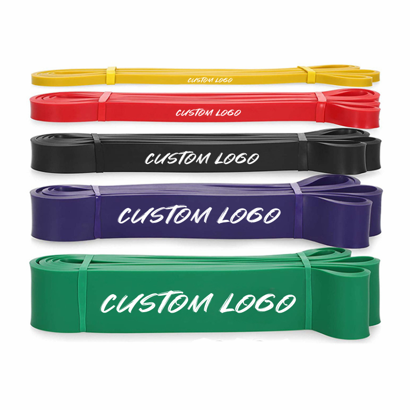 Rubber Loop Fitness Pull-Up Heavy Duty Exercise Assist Power Long Custom Logo Resistance Band Pull up Set Workout Pull Up Resistance Bands