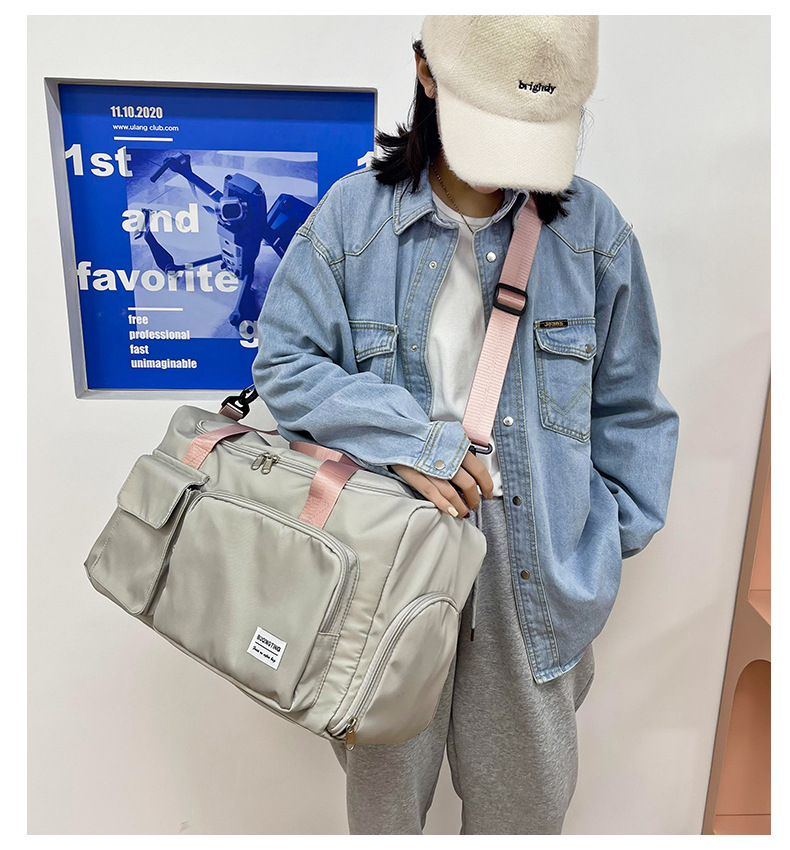 Custom Logo Pink Gym Women Design Waterproof Fashion Man Nylon Duffel Tote Bag Luggage Duffle Travel Bag With Shoe Compartment