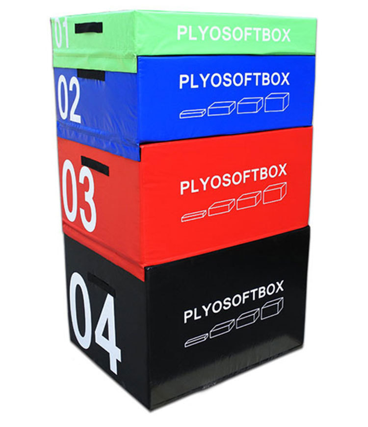 Custom Logo Soft Gym Fitness Plyometric Jump Box Stackable Plyo Box Set