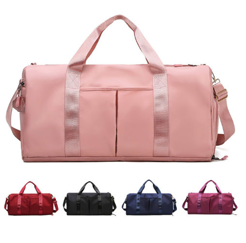 Custom Pink foldable Mens women Basketball Soccer Fitness Bag Sport Gym Travel Duffel Bag