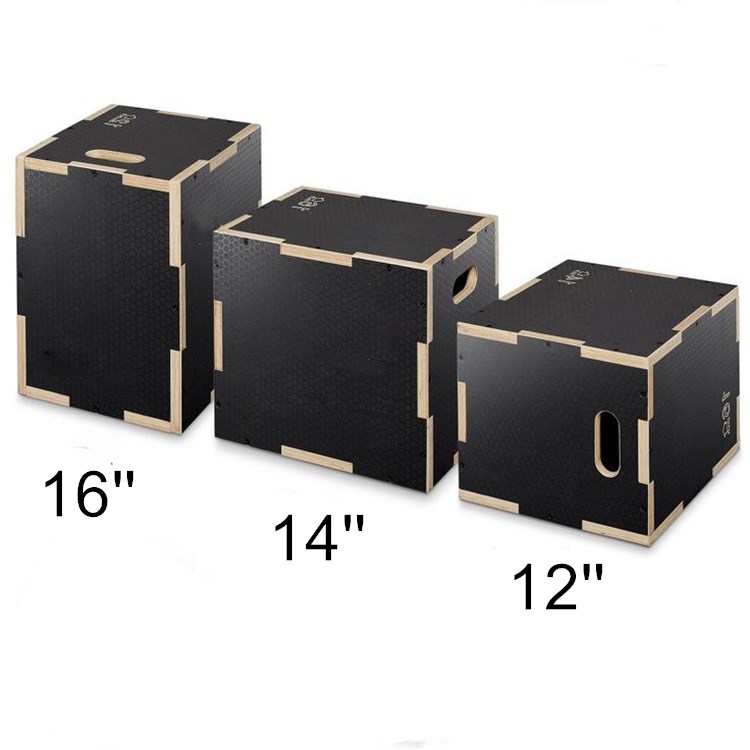 Custom logo Non-Slip Wooden Plyo Box / Plyometric jump Box / black Wooden Plyo and Soft Plyo Box