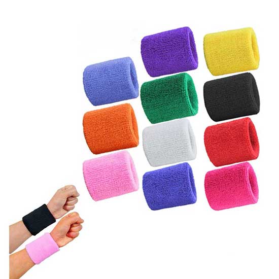 Custom logo Wrist Sweatbands Breathable tennis Sports Wrist sweat bands cotton Sweatband