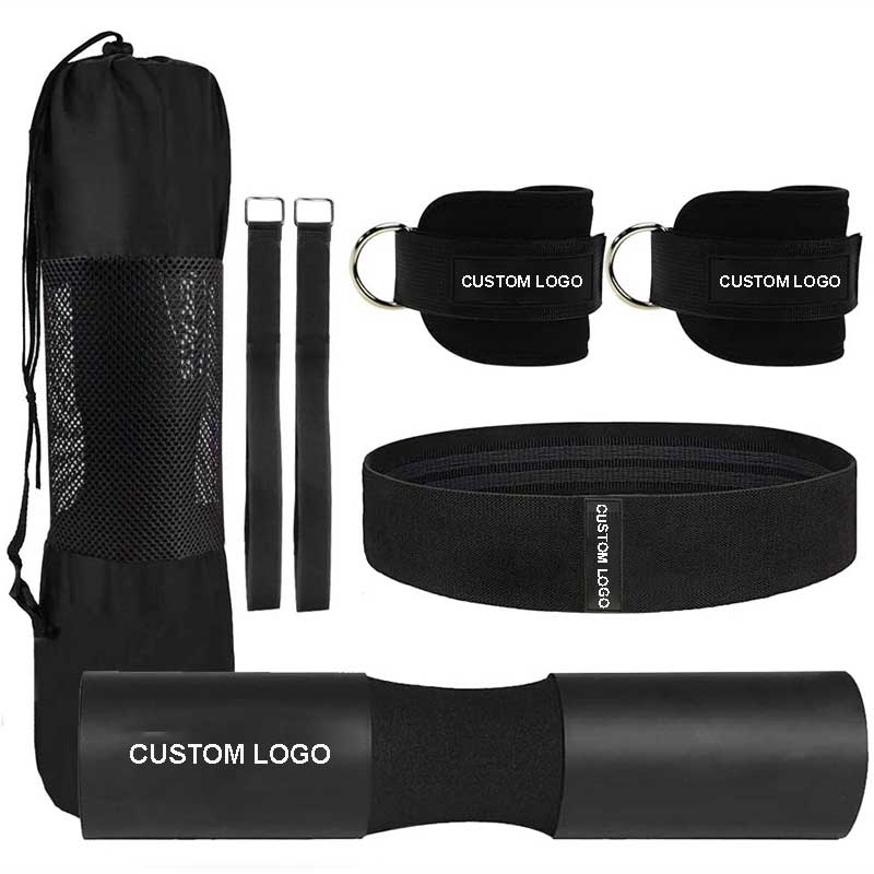 Customized Weightlifting Foam Barbell Neck Squat Pad set / Hip Circle Bands / Ankle Strap