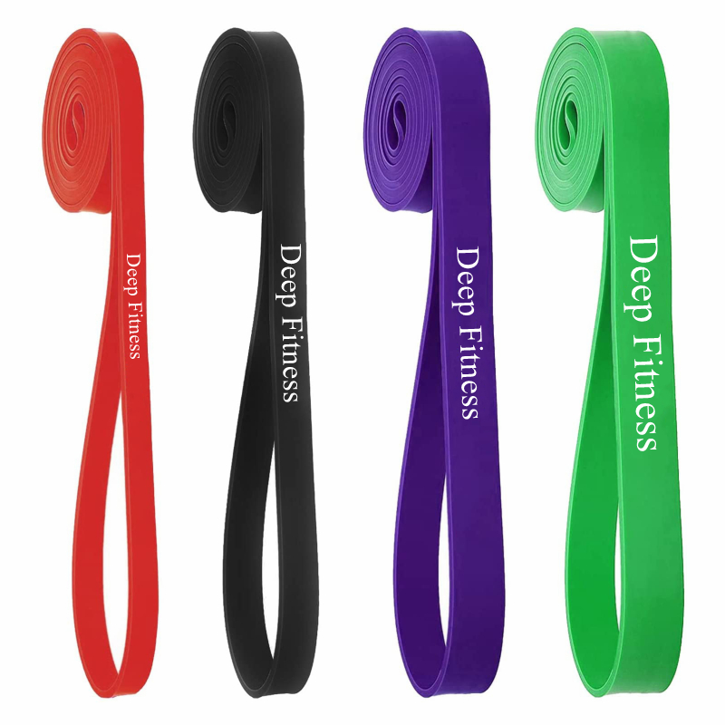 Customized logo long 5 pack resist workout bande latex free heavy duty 2080 exercise pull up assist band set