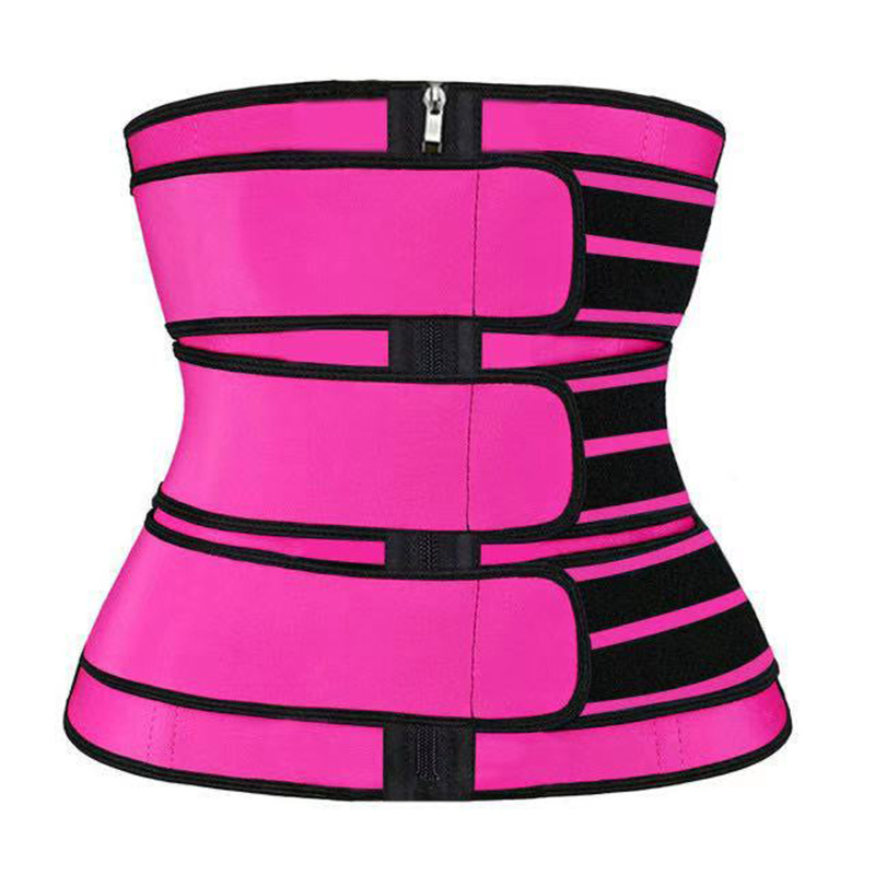 Custom Double Strap Waist Trainer Women Sauna Fitness Workout Shape Three Belt 3 belt women neoprene slimming belt waist trainer