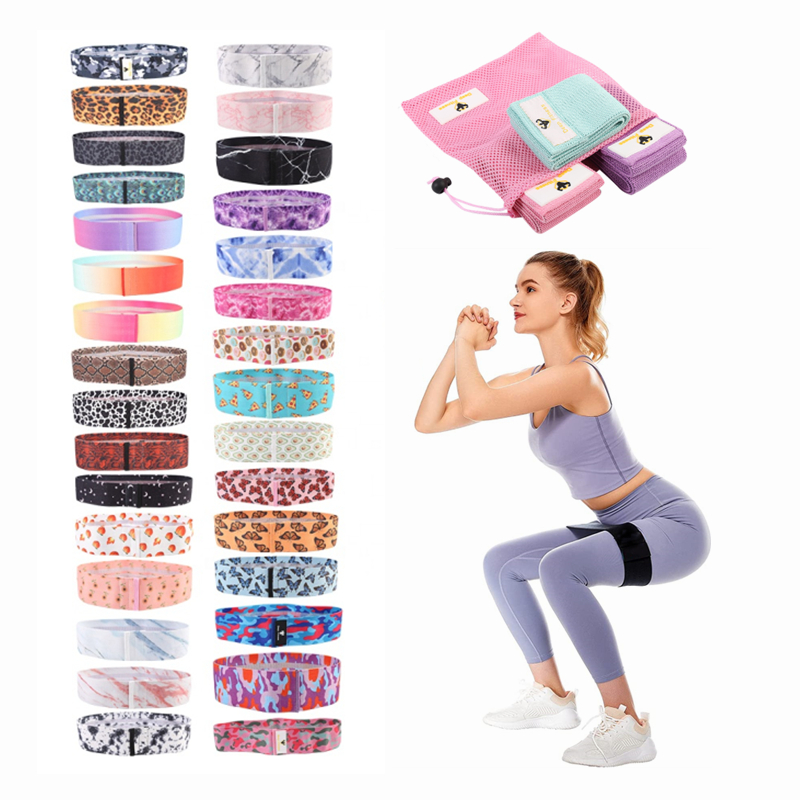 Fabric Booty Exercise Bands, Home Fitness Hip Circle Wide Anti Slip Fabric Resistance Bands.