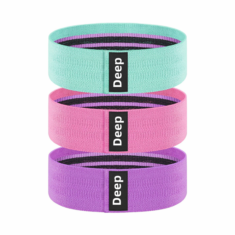 Factory direct supplier customized label exercise bands / fabric hip circle band / resistance elastic booty band