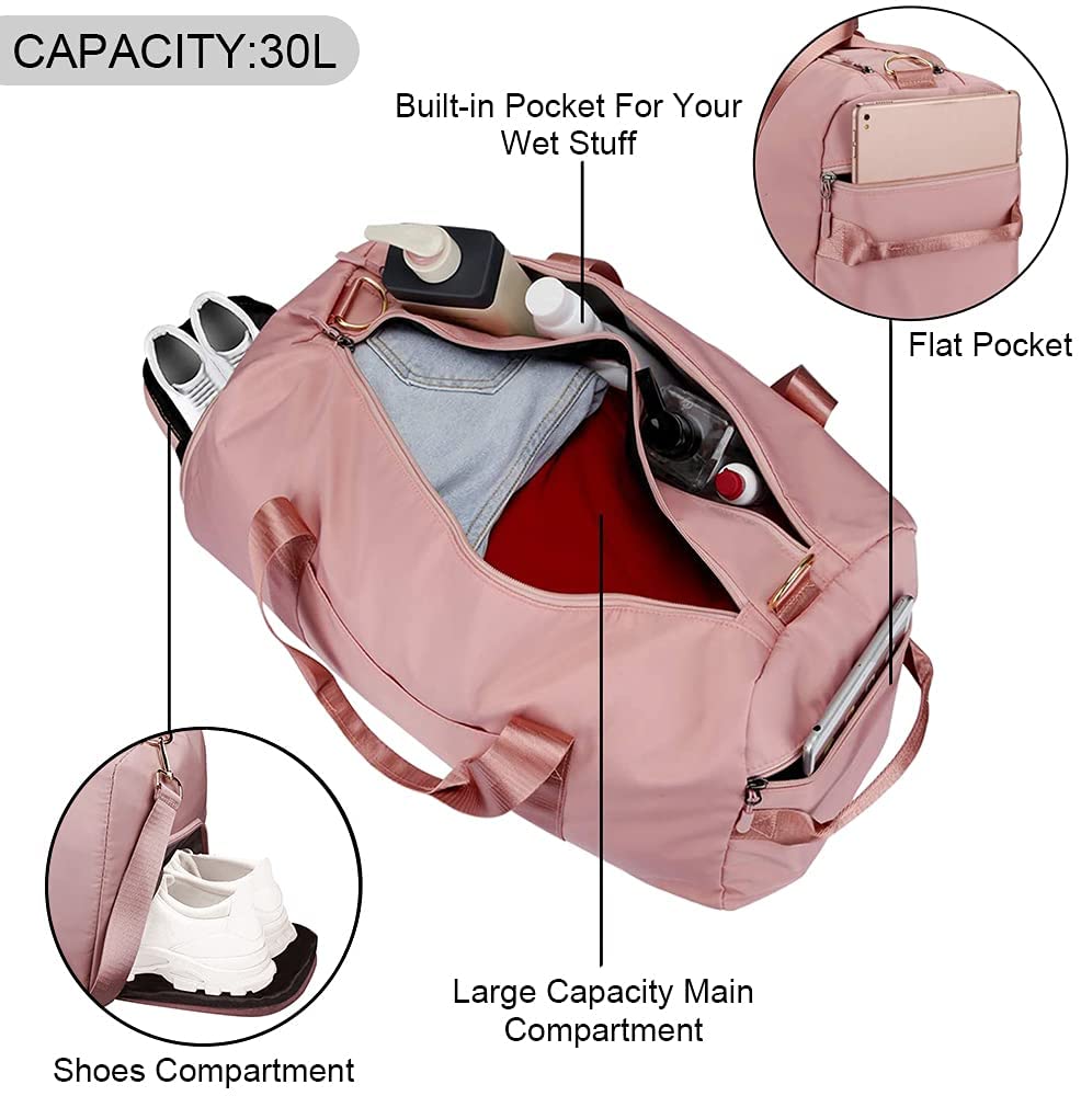 Fast Delivery Sports Duffle Travel Bags Casual Pink bag Glitter Shiny Waterproof Swimming Training Gym Bag