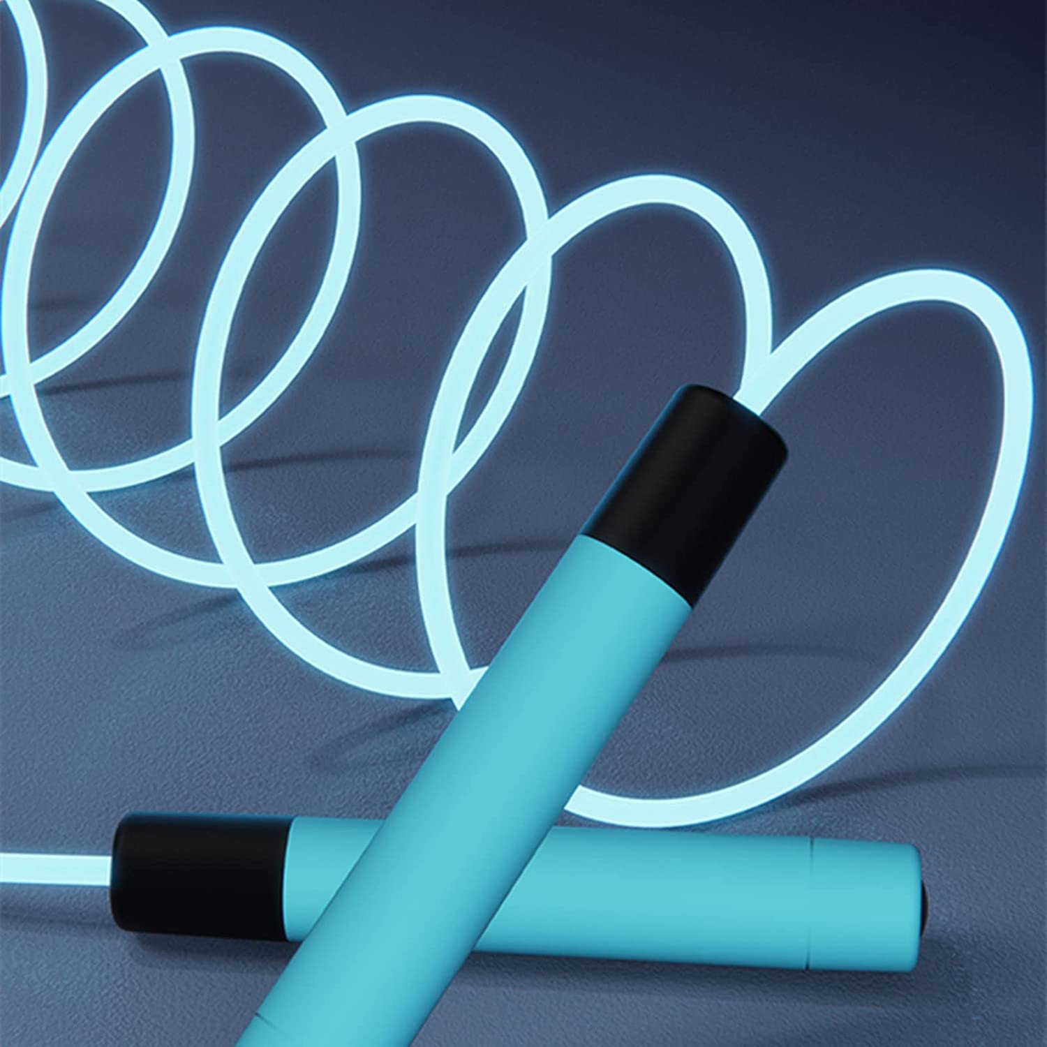 Fitness Skipping Rope LED Light up Jump Rope with Comfortable grips without Tangles Indoor & Outdoor for Men, Women and Children Workouts and Weight Loss