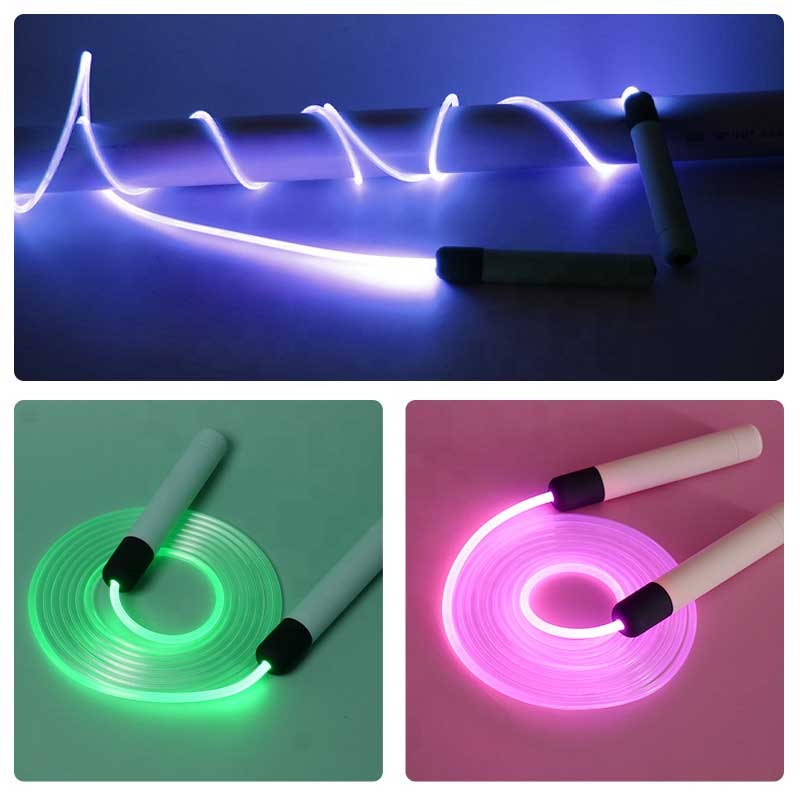 Fitness adjustable 2.8m optical TPU cable Luminous 4.5mm night LED light up adult children kids jump skipping rope