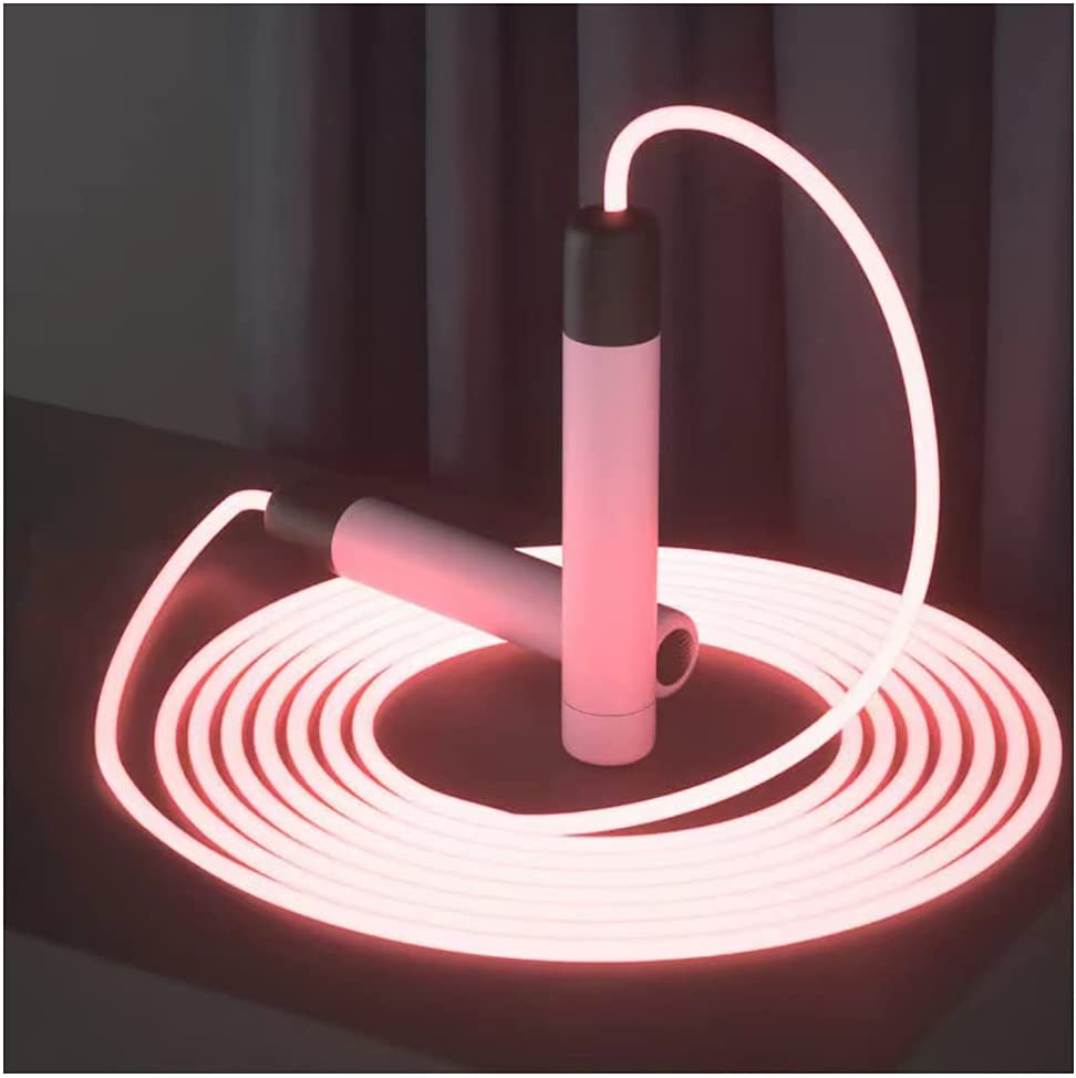 Glowing Skipping Rope, Fitness Jump Rope for Men and Women, Jump Rope with LED Light Up, Suitable for Indoor and Outdoor Sports and Family Exercises