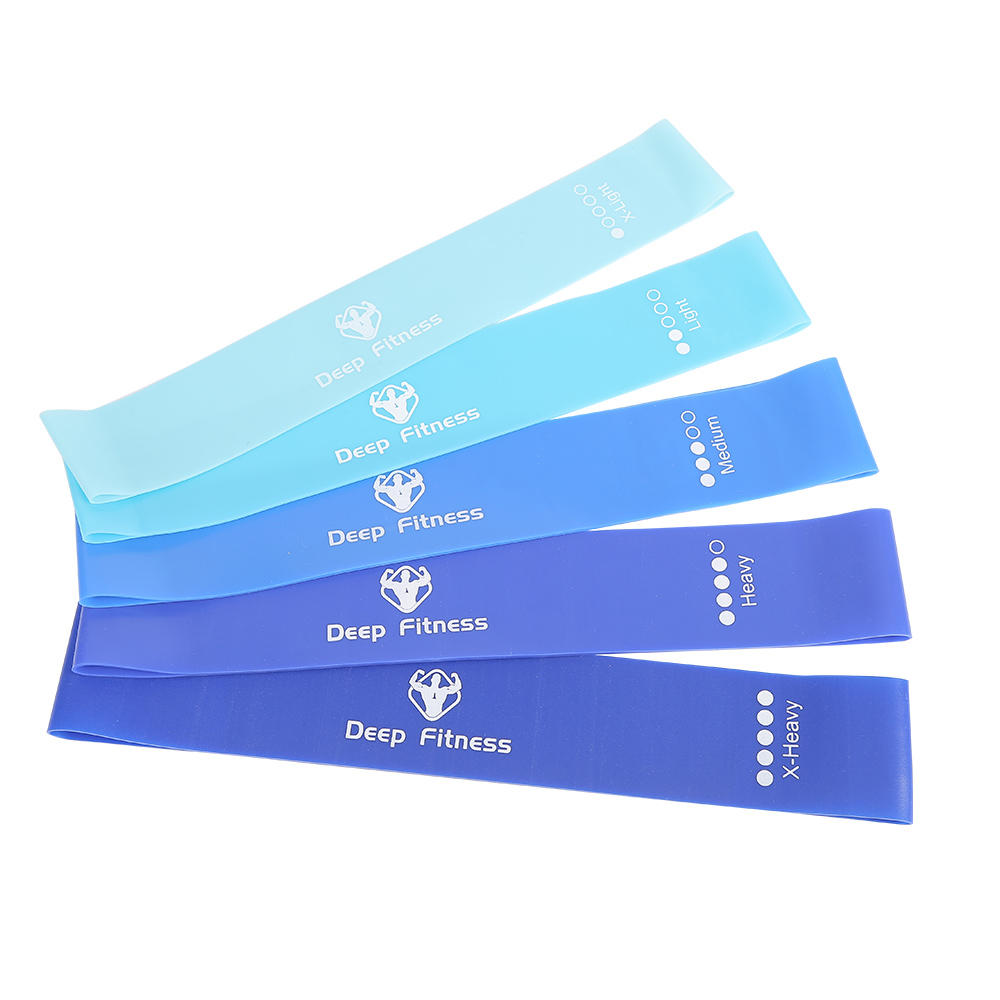Gym fitness Custom Logo Printed latex bands Yoga Stretch Elastic Loop Rubber Exercise resistance Bands Set