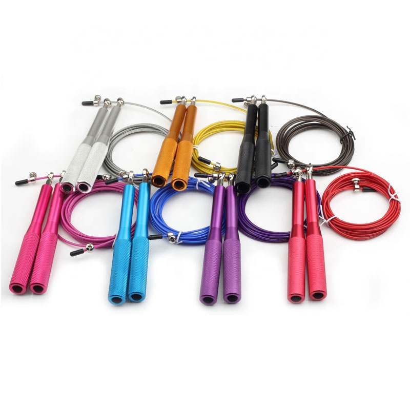 High speed jump rope adjustable cable length aluminum handle skipping rope