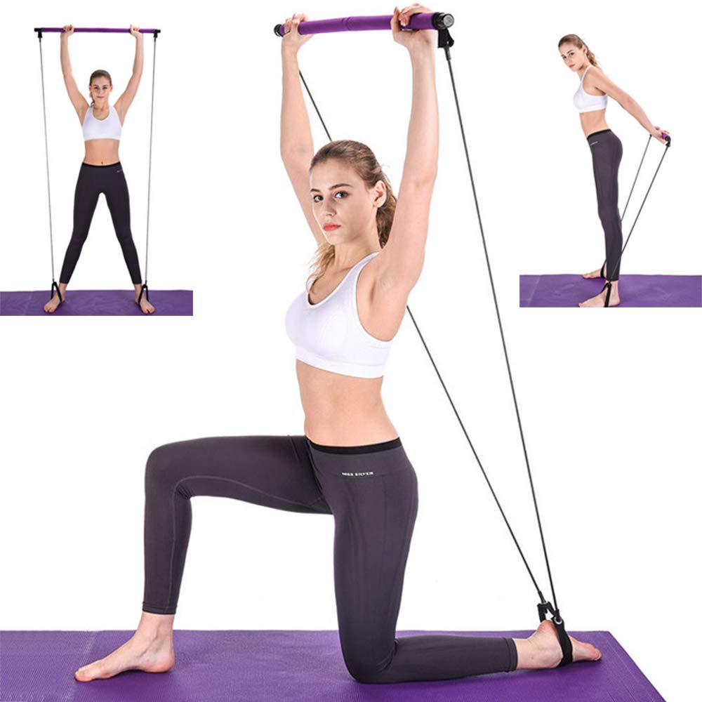 Hot sale Fitness Yoga Exercise Bar Pilates Stick With Resistance Band