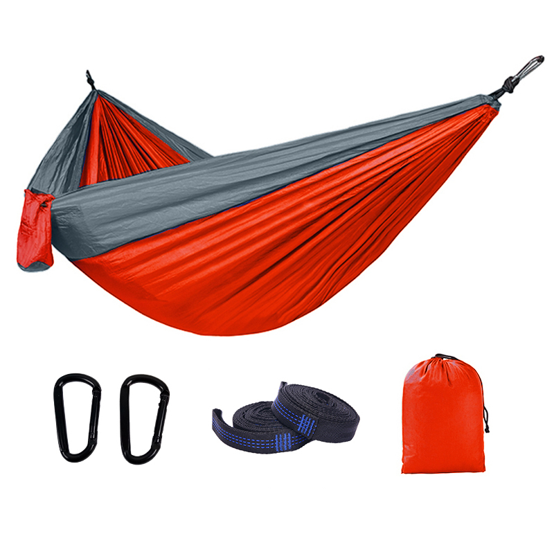 Hot selling on amazon outdoor portable parachute nylon camping hammok/hamock/hamak/hammock with tree strap
