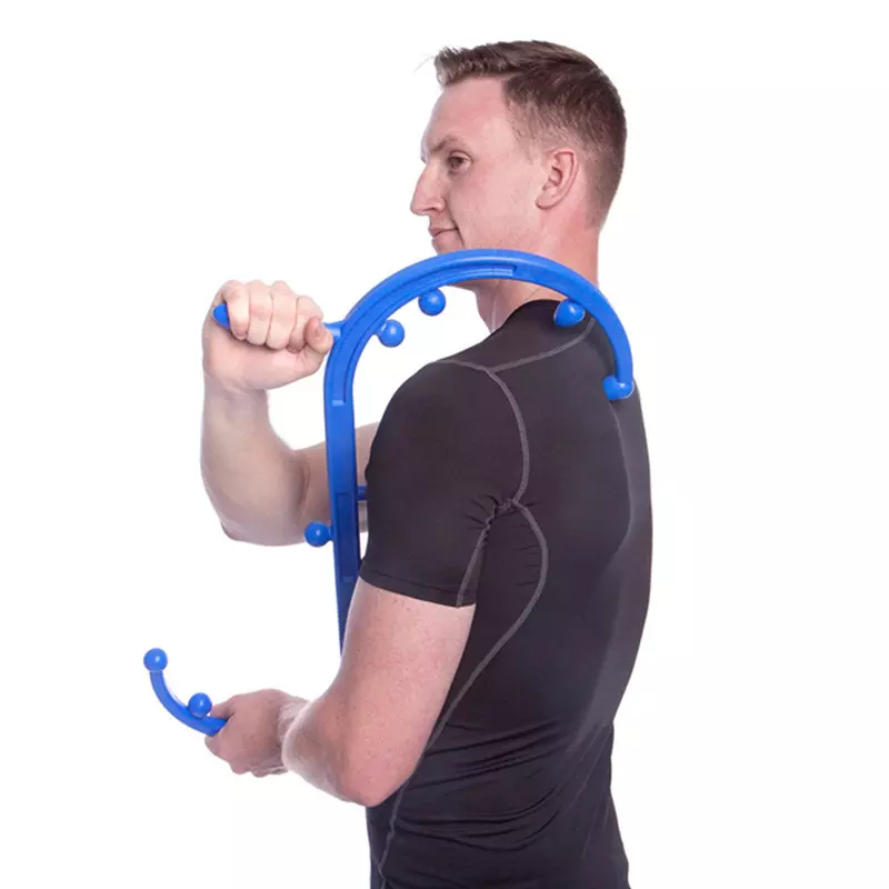 Lower Back Massager Self Body Shoulder Neck Massager Deep Muscle Massage Tool