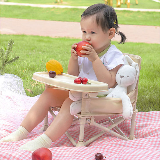 Outdoor Travel Portable Booster Foldable Feeding Dining Baby High Chair for beach camping