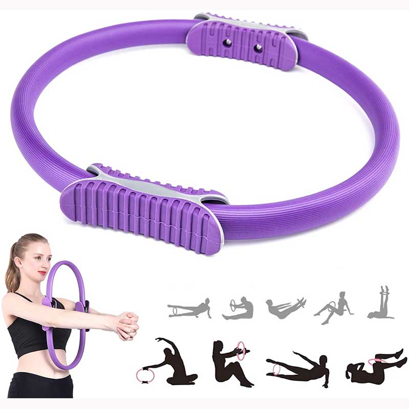 Pilates Ring Fitness Magic Circle 15 Inch Pilates Exercise Resistance Full Body Toning Thighs Rings for Women Yoya, Body Sculpting, Strengthening Abs, Legs