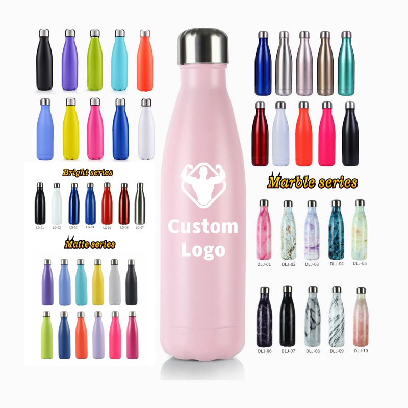 Promotion Custom Logo Cola Bottle stainless steel water bottle Double Walled Vacuum Insulated Sport Thermal Flask
