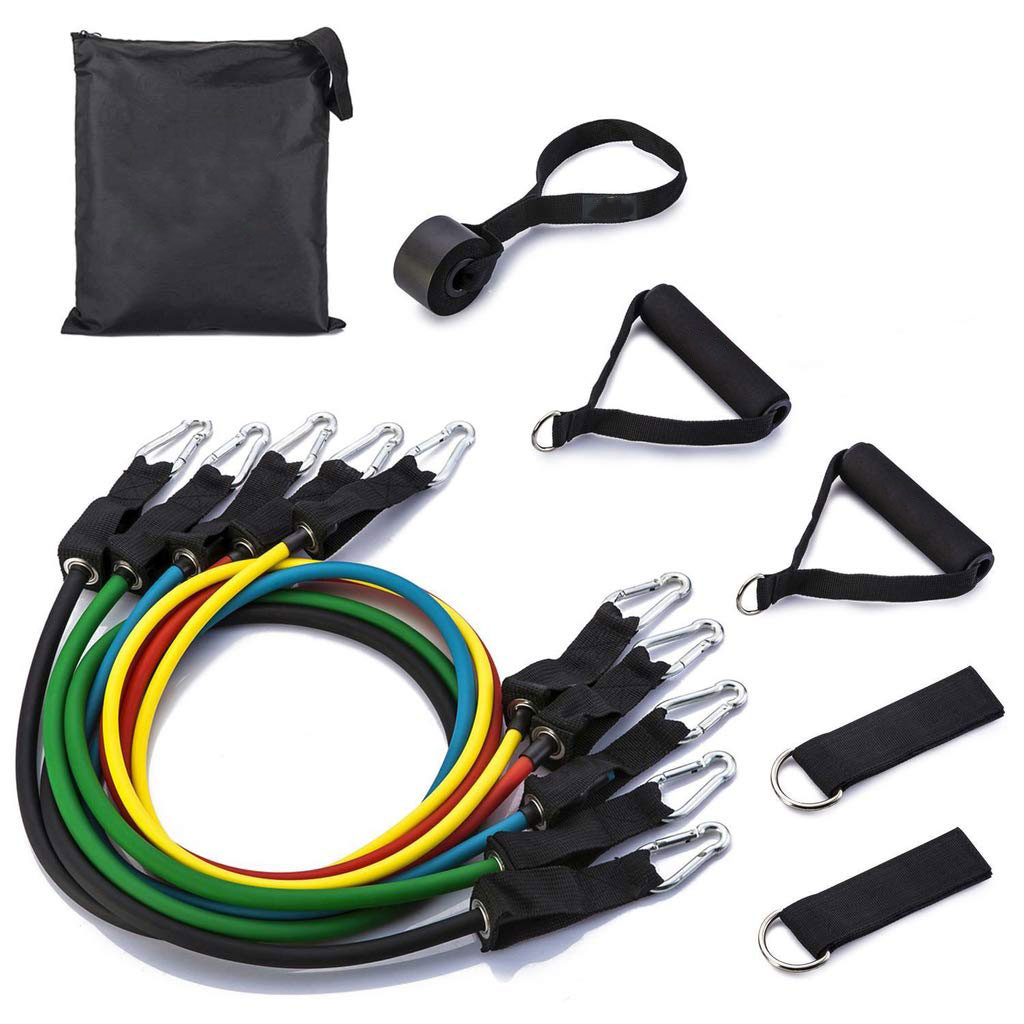 Pull Up Resistance Bands Home 11pc 11 piece pcs resistance bands with handles