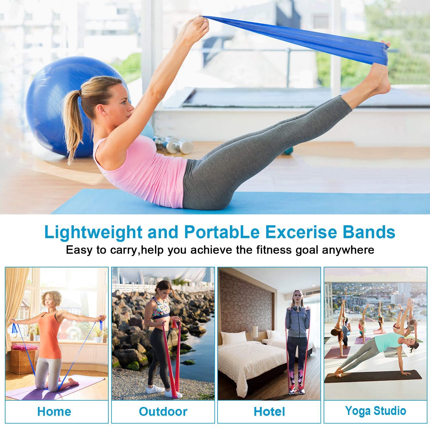 Resistance Bands Exercise flat resistance band Professional TPE Non-Latex Elastic Exercise Bands