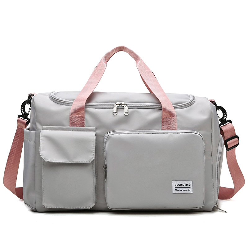 Trending custom logo travel school large gym sport bag waterproof travel foldable backpack duffel bag with shoe compartment