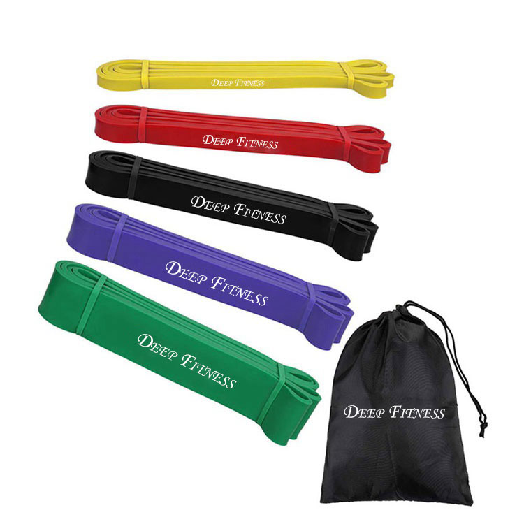 Various Color 100% Natural Latex Yoga Elastic Stretch Custom Resistance Bands Exercise Band