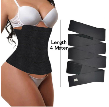 Waist Wraps Women High Compression Quick Snatch Bandage Sweat Tummy Weight Loss Support Tape Body Wrap Waist Trainer Band