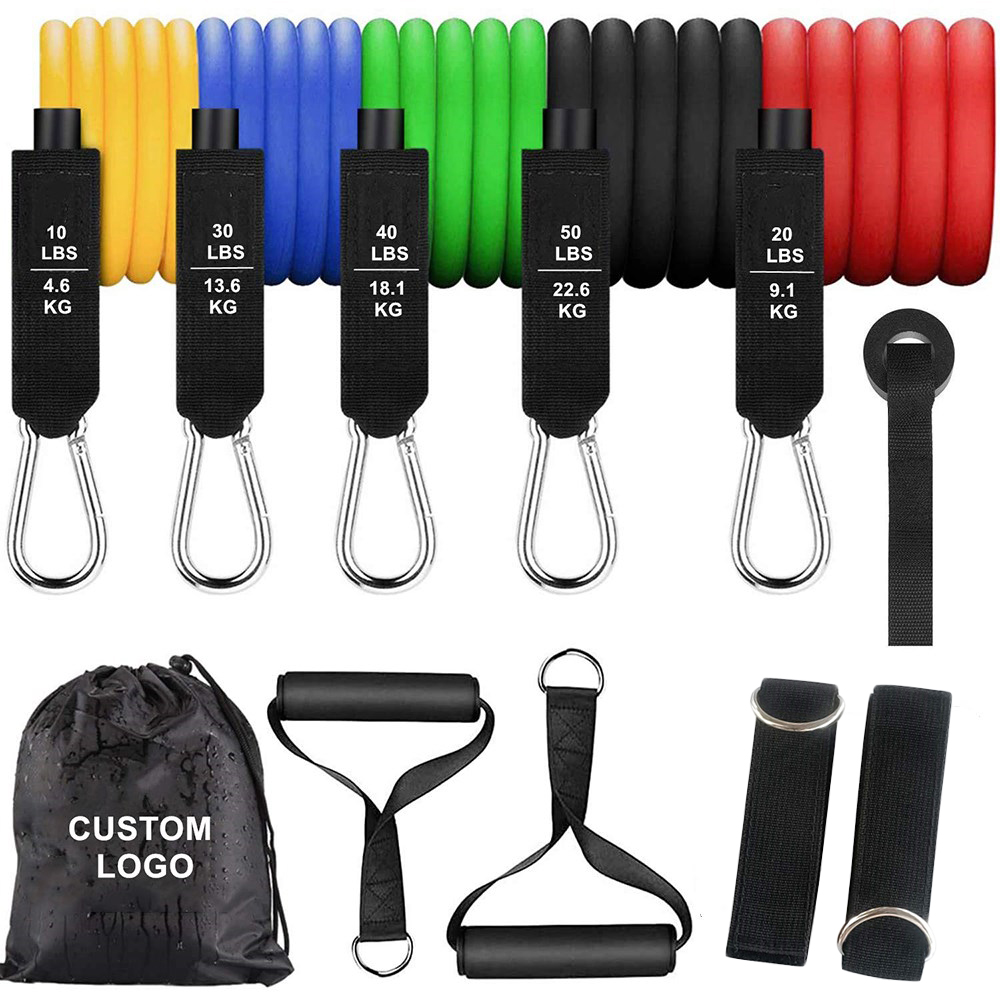 Wholesale 11 PCS Resistance Bands, Custom Logo Fabric Resistance Bands Set