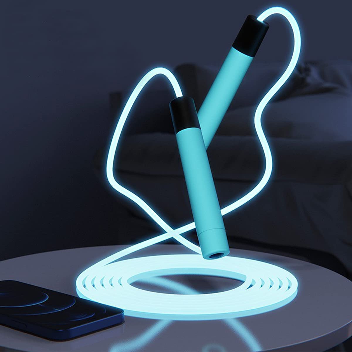 Wholesale Customised LOGO NO MOQ Gym Workout Unisex LED Lighting Glow In The Dark Jump Rope