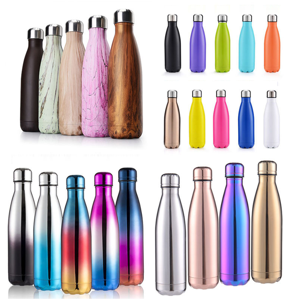 Wholesale Customized Vacuum Double Wall Insulated Copper Stainless Steel Kids Cola Shape Drinking Sport Water Bottles