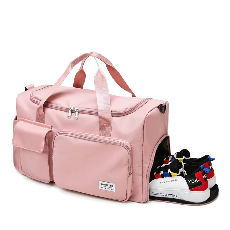 Wholesale Sneaker Shoe Compartment Girl Women Weekend Overnight Bag Sport Gym Travelling Duffle Bag