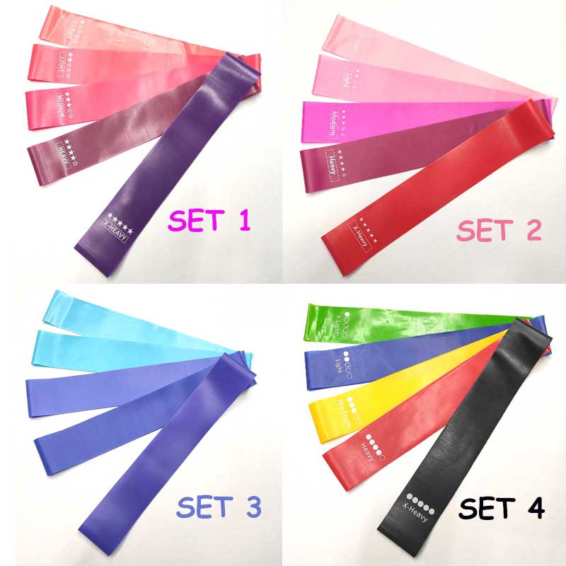 Wholesale TPE 5 levels custom printed elastic stretching exercise fitness resistance loop bands