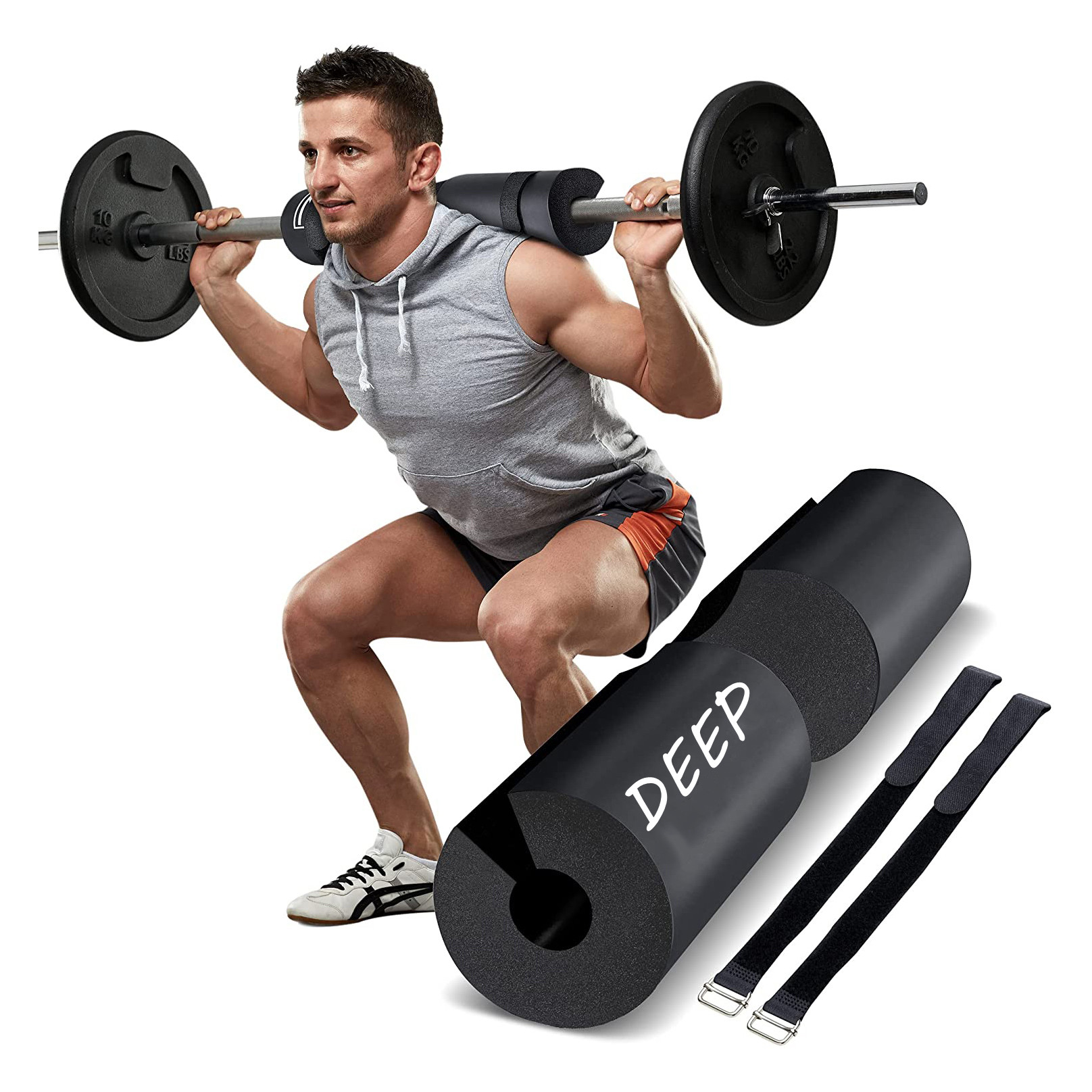 Wholesale workout gym fitness weightlifting protective shoulder neck custom logo print eva foam squat barbell pad