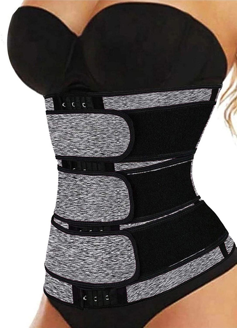 Women Fitness Weight Loss Effect Adjustable 3 Straps Three Belt Body Shapers Belt Waist Trimmer Trainer With Hook