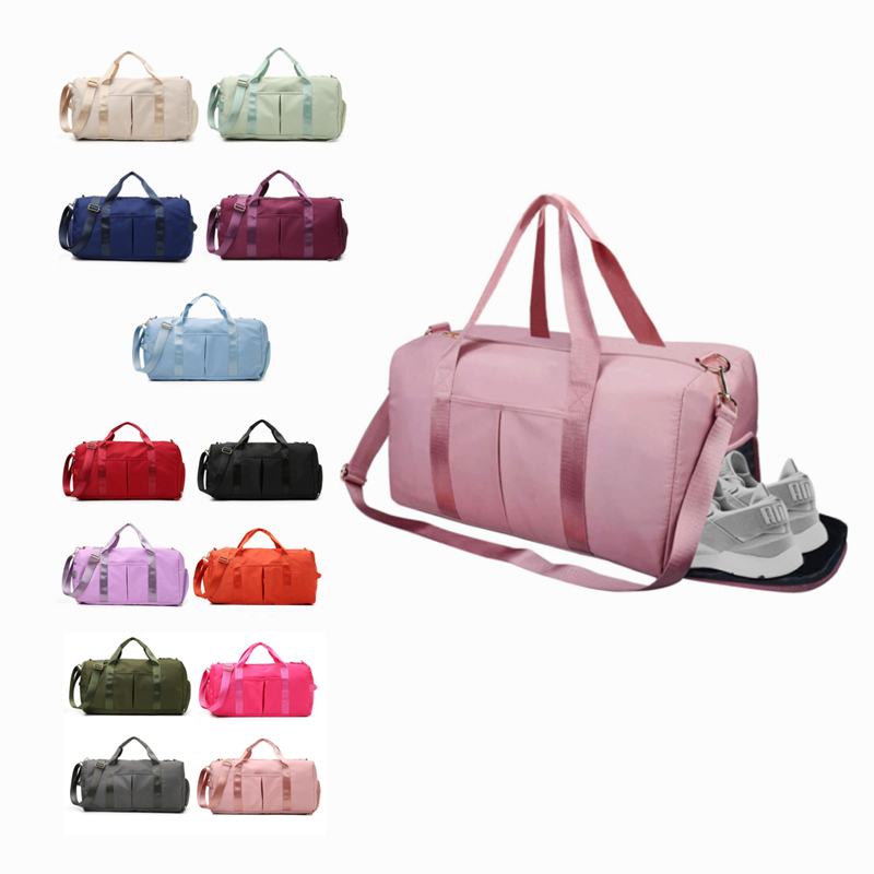 Women yoga swimming Dry wet Separator gym bag Travel sports duffle bag with shoe compartment