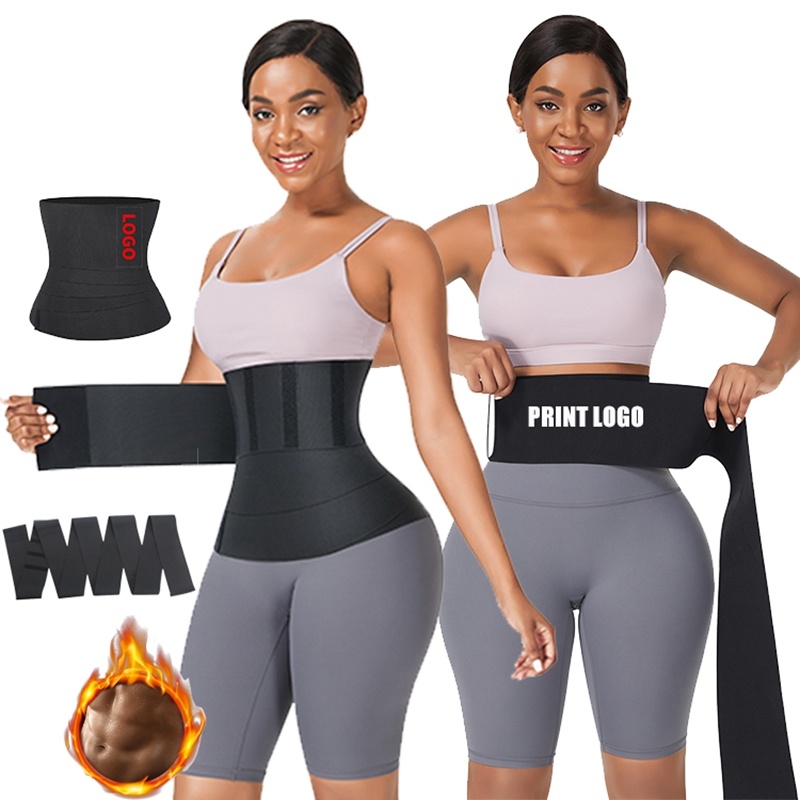 custom logo women brown Resistance Bands belt latex slimming bandage waist trainers and shape wear waist wrap