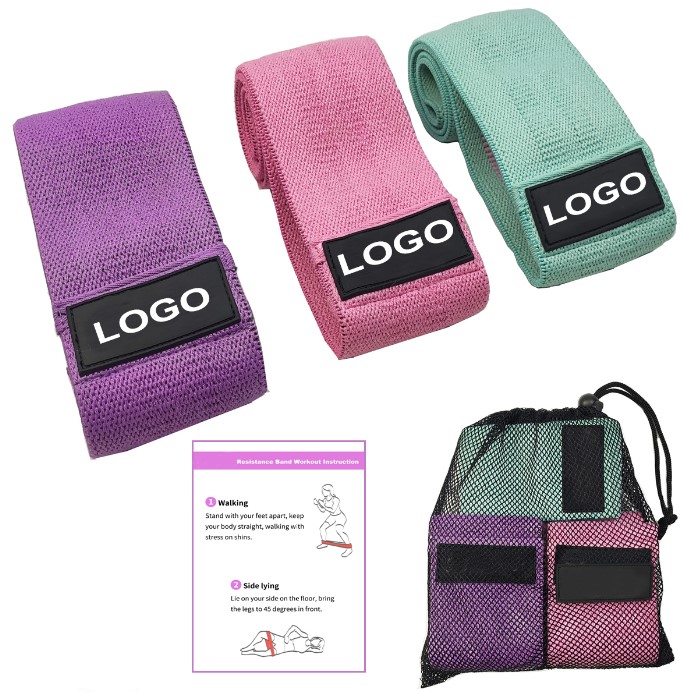 high quality Customized Color Fitness Exercise Fabric resistance bands